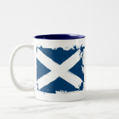 スコットランドのグランジな旗 ツートーンマグカップ (左)