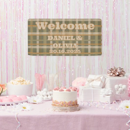 スコットランドのケルトタータンチェックパターンWeddiSeachingチャート 横断幕 (パーティー)