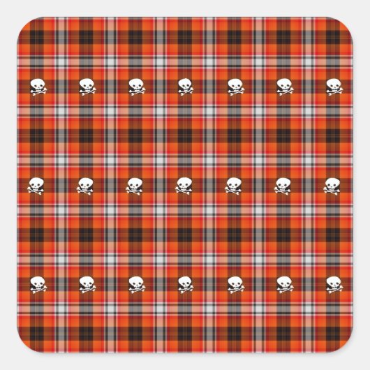 スコットランドのゴシックスカルの格子状シール スクエアシール (正面)