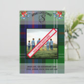 スコットランドのサザーランド藩のタータンチェッククリスマスカード シーズンカード (スタンド正面)