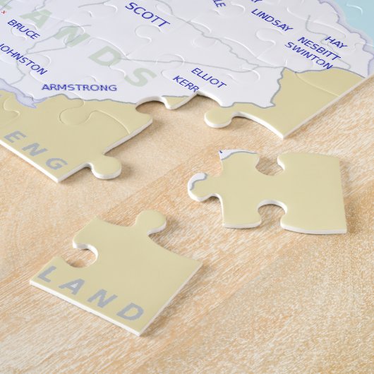 スコットランドのジグソーパズルの一族の地図 ジグソーパズル (側面)