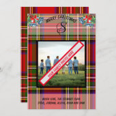 スコットランドのスチュワートクランタータンチェック城クリスマス シーズンカード (正面/裏面)
