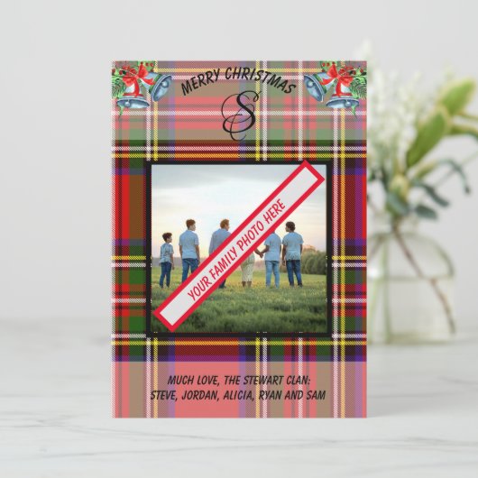 スコットランドのスチュワートクランタータンチェック城クリスマス シーズンカード (スタンド正面)