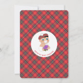 スコットランドのタータンチェックがベビーシャワー付きのかわいいドライブを入れる 招待状 (裏面)