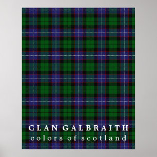 スコットランドのタータンチェックの一族のGalbraith色 ポスター