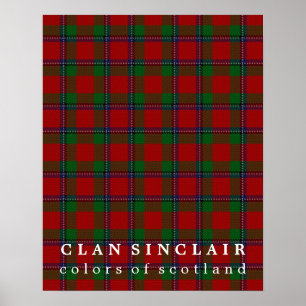 スコットランドのタータンチェックの一族のSinclair色 ポスター