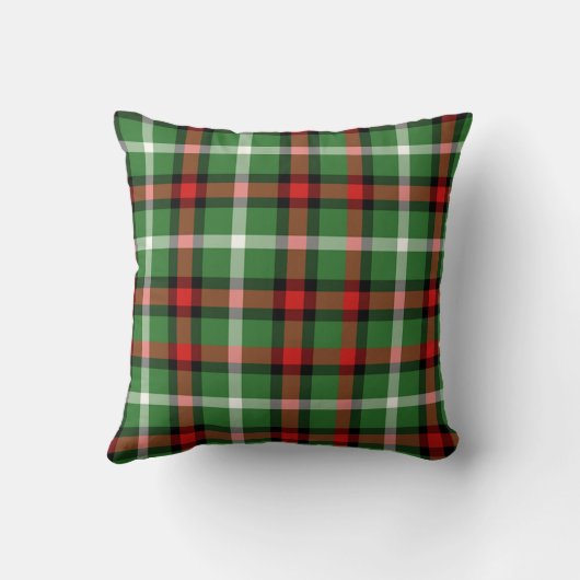 スコットランドのタータンチェックの格子縞及びシカの休日の枕 クッション (裏面)