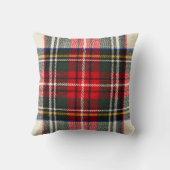 スコットランドのタータンチェックパターン。ウール赤と白の格子毛 クッション (裏面)