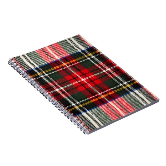 スコットランドのタータンチェックパターン。ウール赤と白の格子毛 ノートブック (右側)