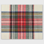スコットランドのタータンチェックパターン。ウール赤と白の格子毛 ラッピングペーパー (フラット)