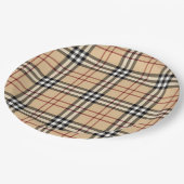 スコットランドのタータンチェックパターン ペーパープレート (アングル)