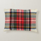 スコットランドのタータンチェックパターン。羊毛赤と白板 アクセントクッション (裏面)