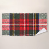 スコットランドのタータンチェックパターン。羊毛赤と白板  バスタオル (バスタオル)