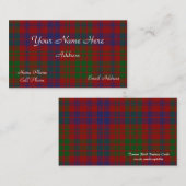 スコットランドのタータンチェック格子縞の名刺 名刺 (正面/裏面)