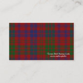 スコットランドのタータンチェック格子縞の名刺 名刺 (裏面)