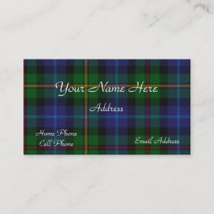 スコットランドのタータンチェック格子縞の名刺 名刺