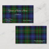 スコットランドのタータンチェック格子縞の名刺 名刺 (正面/裏面)