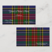 スコットランドのタータンチェック格子縞の名刺 名刺 (正面/裏面)