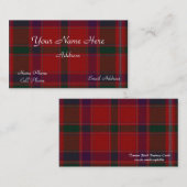 スコットランドのタータンチェック格子縞の名刺 名刺 (正面/裏面)