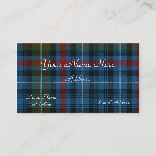 スコットランドのタータンチェック格子縞の名刺 名刺 (正面)