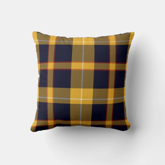 スコットランドのタータンチェック格子縞の濃紺の黄色の赤いケルト語 クッション (裏面)
