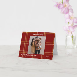 スコットランドのタータン柄 クリスマス カスタマイズ可能 カード