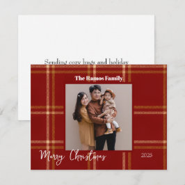 スコットランドのタータン柄 クリスマス カスタマイズ可能 シーズンカード