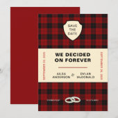 スコットランドのタータン ブックカバー | 日程を保存して 招待状 (正面/裏面)