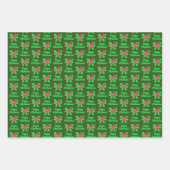 スコットランドのテリアかわいいクリスマスドッグ&ボウ3色 ラッピングペーパーシート (正面3)