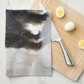 スコットランドのテリアが雪のクリスマスを過ごした キッチンタオル (四つ折り)