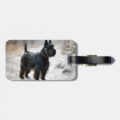 スコットランドのテリアが雪のクリスマスを過ごした ラゲッジタグ (裏面横)