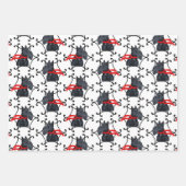 スコットランドのテリアで赤いスカーフ ラッピングペーパーシート (正面)