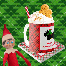 スコットランドのテリアはメリークリスマス コーヒーマグカップ