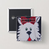 スコットランドのテリア犬の格子状ボタン 缶バッジ (正面&裏面)