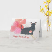 スコットランドのテリア犬の母の日の愛 カード (黄色い花)