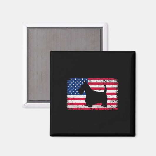 スコットランドのテリア犬7月の愛国的なアメリカの4th マグネット (正面/裏面)