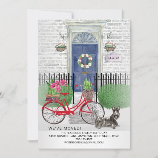 スコットランドのテリア自転車ブルードアホームを移動 案内状 (正面)