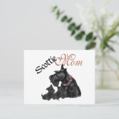 スコットランドのテリア・ママ&パップス母の日 ポストカード (スタンド正面)