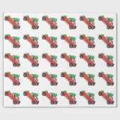 スコットランドのデアーハウンドがクリスマスツリーで車を運転 ラッピングペーパー (フラット)