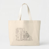 スコットランドのディアハウンドのトートバッグを持つハイランド人 ラージトートバッグ (正面)