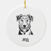スコットランドのディアハウンド犬のクリスマス オーナメント (裏面)