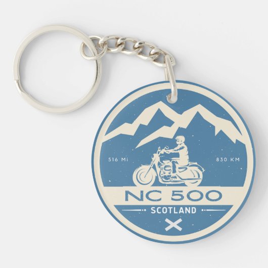 スコットランドのノースコースト500モーターサイクルツーリング キーホルダー (正面)