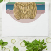 スコットランドのハイランドの牛、ビーチで冷たい キッチンタオル (折り畳み)