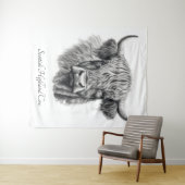 スコットランドのハイランドカウスケッチをカスタマイズ可能 タペストリー (インサイチュ(横))