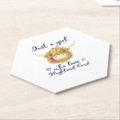 スコットランドのハイランド牛のクラスが大好きな女の子 ペーパーコースター (アングル)