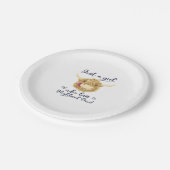 スコットランドのハイランド牛のクラスが大好きな女の子 ペーパープレート (アングル)