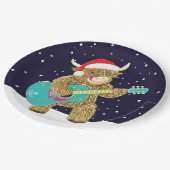 スコットランドのハイランド遊牛のクリスマスギター ペーパープレート (アングル)