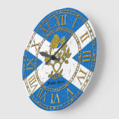 スコットランドのバラアザミ国旗のパーソナライズ ラージ壁時計 (傾斜)