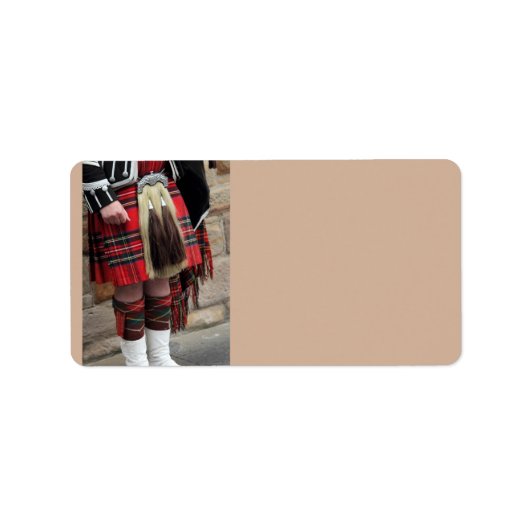 スコットランドのパイパー接写伝統的、スコットランドギフト ラベル (正面)