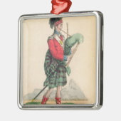スコットランドのパイパー メタルオーナメント (左)